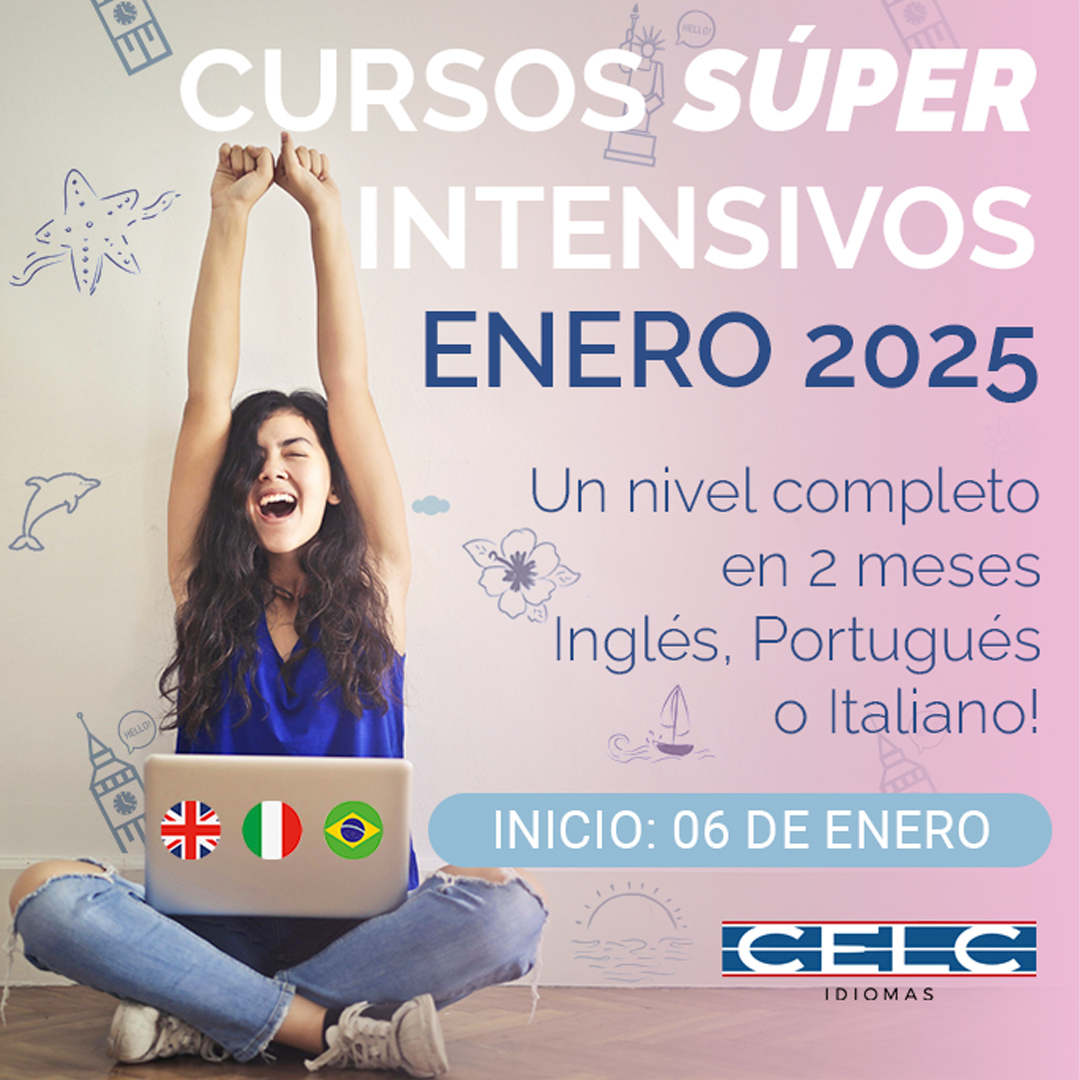 Cursos súper intensivos de verano 100% ONLINE Completá Nivel 1 de Inglés, Italiano o Portugués en 2 meses con profesores expertos CELC Idiomas 2025